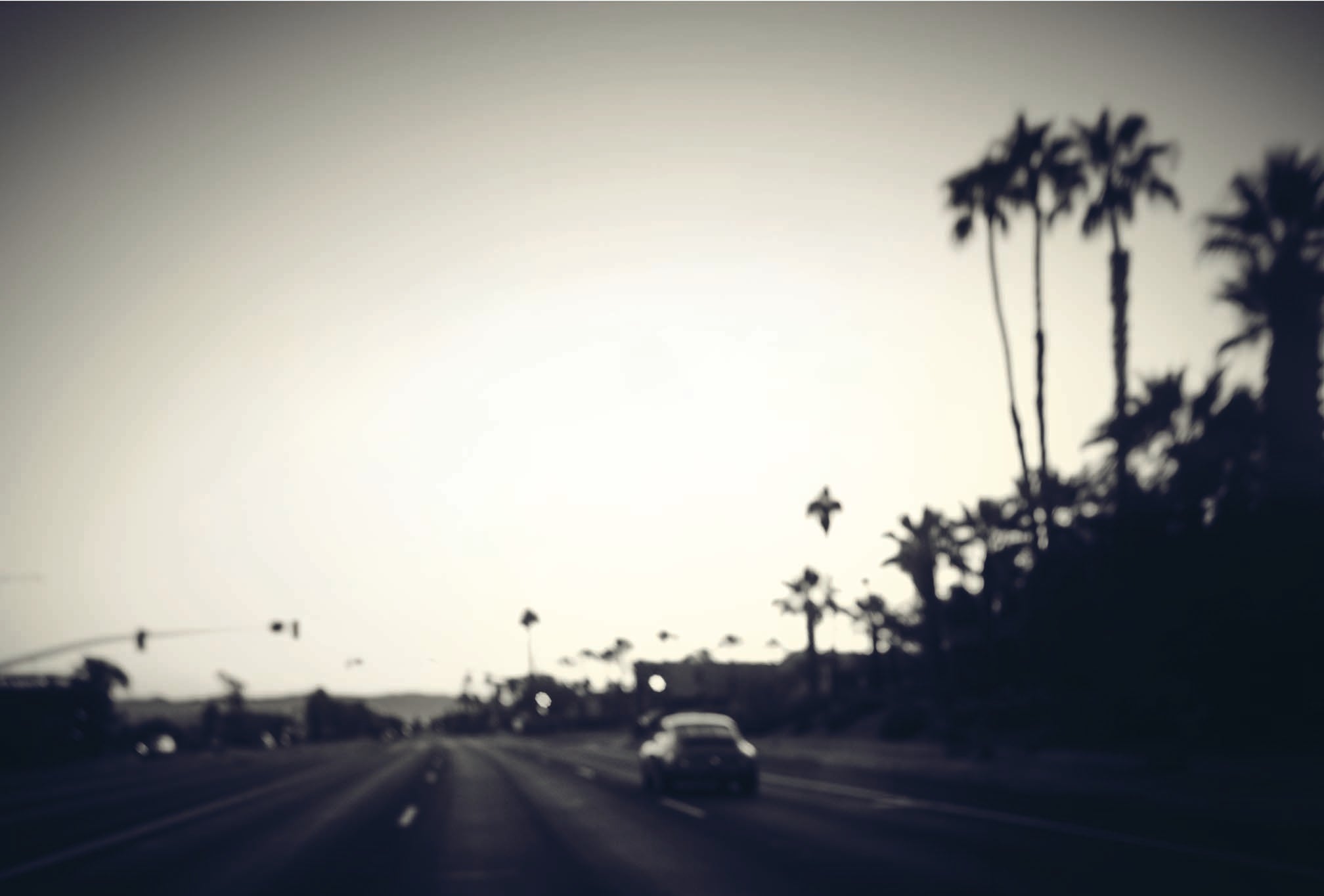 EARLY MORNIN’ CHAD McQUEEN fine art photograph by Frank Kayser showing working vehicle in a urban still life (Palm Springs – Highway 74, Palms to Pines Scenic Byway)