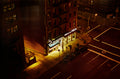 Mike`s Pizza Due fine art photograph by Frank Kayser showing urban architecture in a city stillness (New York City – Metropolis Series)