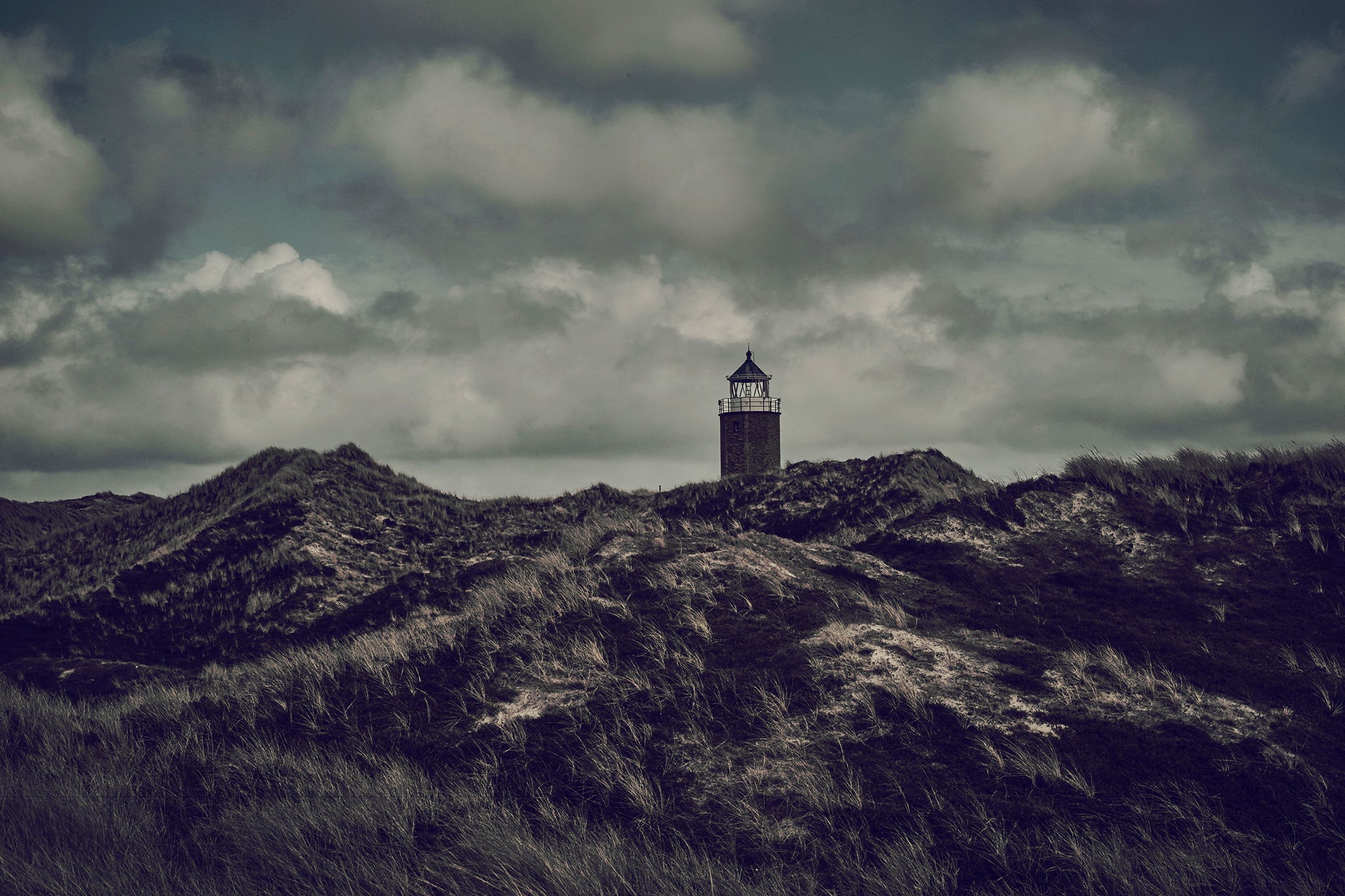 A Light Tower fine art photograph by Frank Kayser showing coastal horizon in a minimal seascape (North Sea Coast / Denmark)